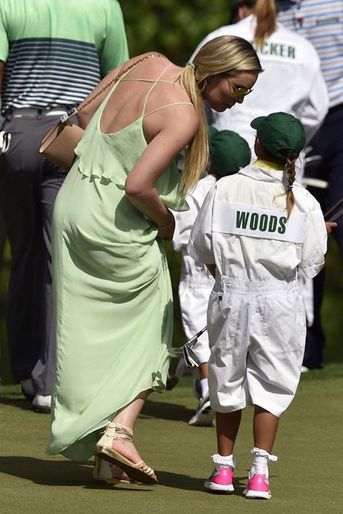 Lindsey Vonn et la fille de Tiger Woods, Sam, à Augusta le 8 avril 2015