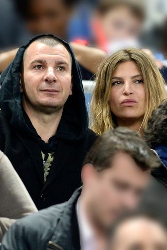 Michael Youn et Isabelle Funaro au Stade de France, le 11 avril 2015