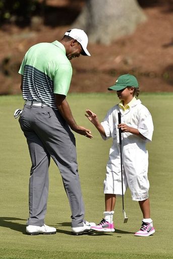 Tiger Woods et sa fille, Sam, à Augusta le 8 avril 2015