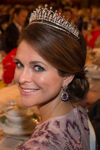 La princesse Madeleine porte le diadème "Queen Silvia's Diamond Tiara / Necklace", le 10 décembre 2014