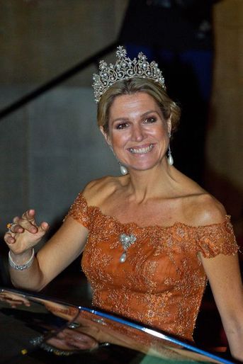 La reine Maxima des Pays-Bas après le dîner de gala des diplomates à Amsterdam, le 24 juin 2015