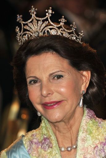 La reine Silvia porte le diadème "Queen Sophie's Diamond Tiara", le 10 décembre 2009