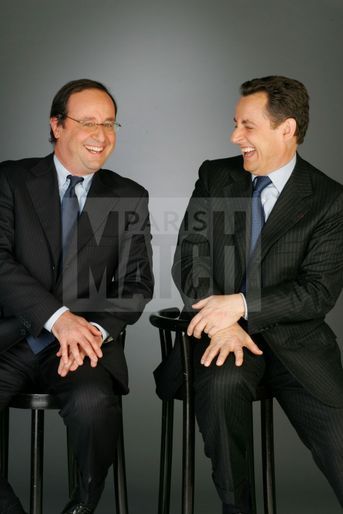 Nicolas Sarkozy et François Hollande posent pour la Une de Match
