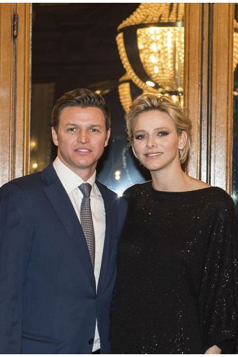 La Princesse Charlène de Monaco et son frère Gareth Wittstock, parrain de Gabriella