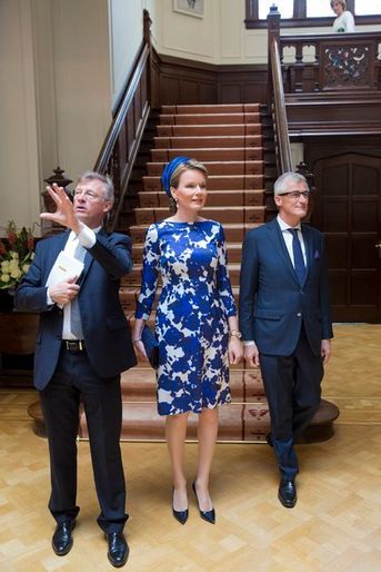 La reine Mathilde à la résidence de l’ambassadeur de Belgique à La Haye, le 20 mai 2015