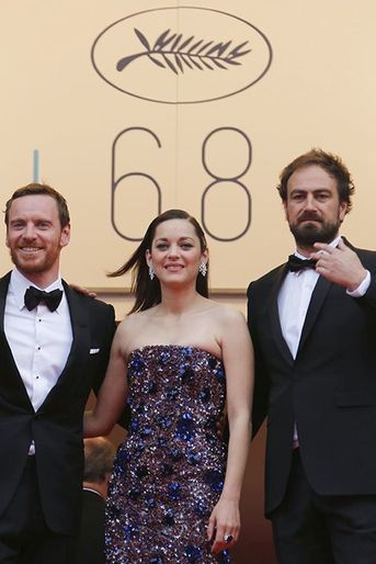 Michael Fassbender, Marion Cotillard et Justin Kurzel à Cannes le 23 mai 2015 
