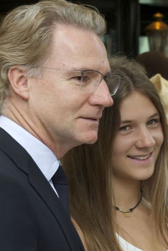 Olivier Royant et sa fille à Paris le 16 juin 2015