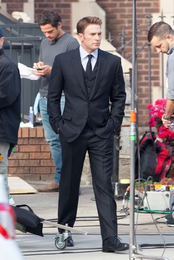 Chris Evans sur le tournage du film à Atlanta le 14 mai 2015
