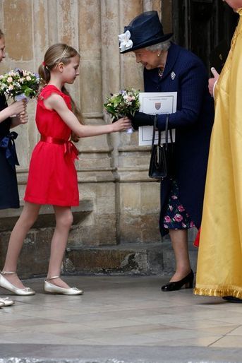 La reine Elizabeth II à l&#039;abbaye de Westminster, le 10 mai 2015