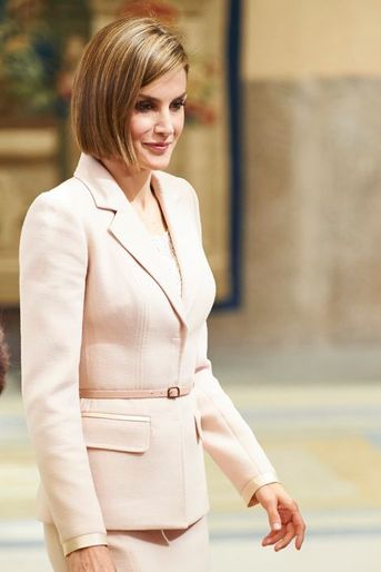 La reine Letizia d'Espagne à Madrid, le 29 avril 2015