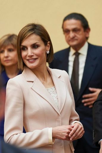 La reine Letizia d'Espagne à Madrid, le 29 avril 2015