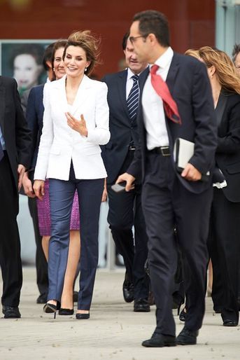 La reine Letizia d'Espagne à Valladolid, le 8 mai 2015