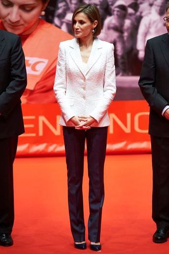 La reine Letizia d'Espagne à Valladolid, le 8 mai 2015