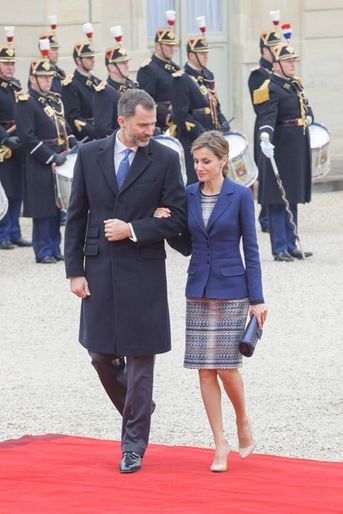 La reine Letizia et le roi Felipe VI d&#039;Espagne à Paris, le 24 mars 2015