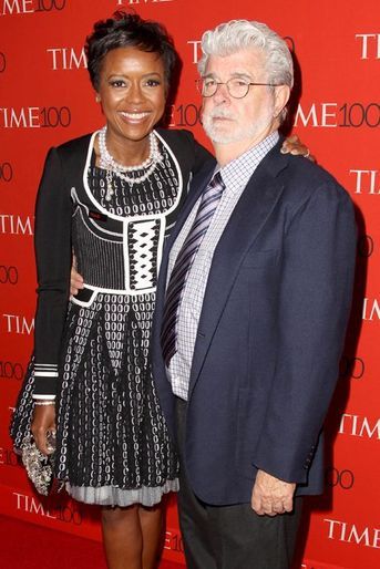 Mellody Hobson et George Lucas à New York le 21 avril 2015