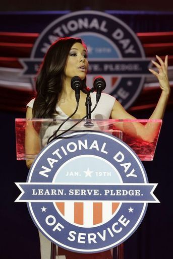 Eva Longoria inaugure la cérémonie d&#039;ouverture du &quot;National Day of Service&quot; en tant que co-présidente du comité à Washington le 19 janvier 2013