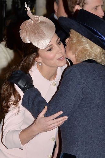 Kate et Camilla Parker-Bowles à l&#039;abbaye de Westminster à Londres, le 9 mars 2015