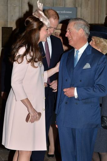 Kate et le prince Charles à l&#039;abbaye de Westminster à Londres, le 9 mars 2015
