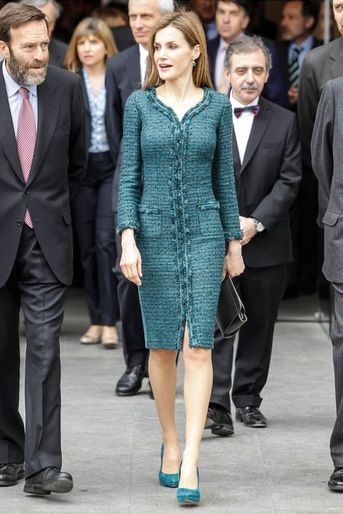 La reine Letizia d’Espagne inaugure deux expositions au Musée Reina Sofia à Madrid, le 17 mars 2015