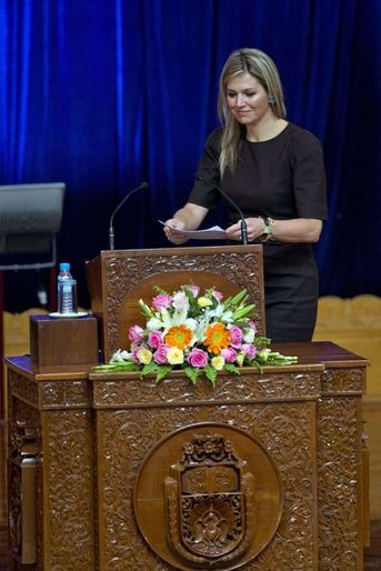 La reine Maxima des Pays-Bas à l&#039;Université de Yangon, le 31 mars 2015