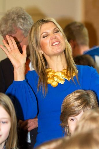 La reine Maxima des Pays-Bas au centre polyvalent Het Kristal à Apeldoorn, le 24 mars 2015