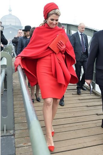 La reine Maxima des Pays-Bas sur le port de Hambourg, le 20 mars 2015