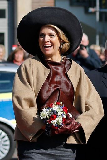 La reine Maxima et le roi Willem-Alexander des Pays-Bas arrivent à Lübeck, le 19 mars 2015