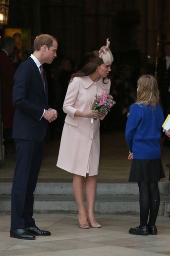 Le prince William et Kate quittent l&#039;abbaye de Westminster à Londres, le 9 mars 2015