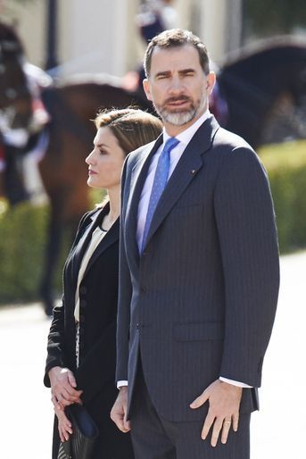 Famille royale d'Espagne - Letizia, chic et rieuse pour le couple présidentiel colombien 