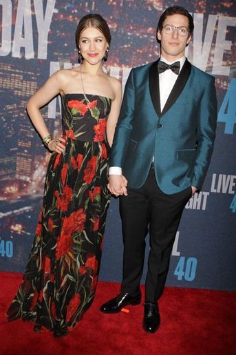 Andy Samberg et sa compagne Joanna à New York le 15 février 2015