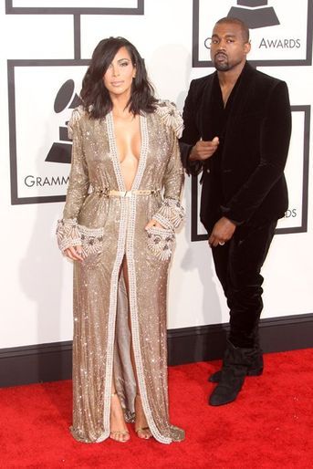 Kim Kardashian et Kanye West à Los Angeles le 8 février 2015