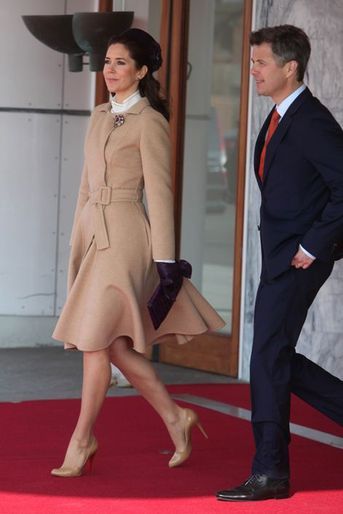 La princesse Mary et le prince Frederik de Danemark à l&#039;aéroport de Copenhague, le 17 mars 2015