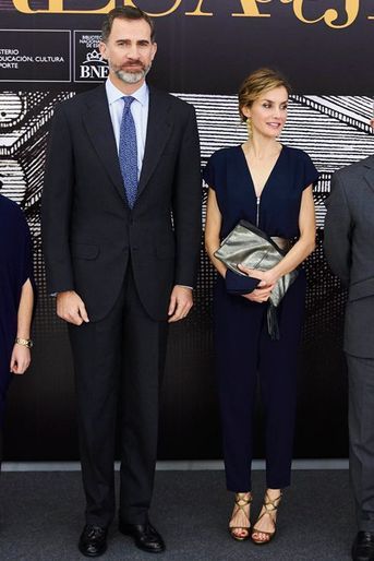La reine Letizia et le roi Felipe VI d’Espagne à Madrid, le 11 mars 2015