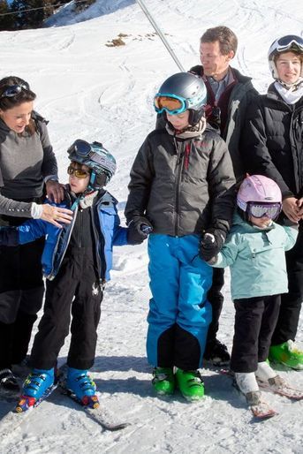 Le prince Joachim et la princesse Marie en famille à Villars-sur-Ollon, le 10 février 2015 