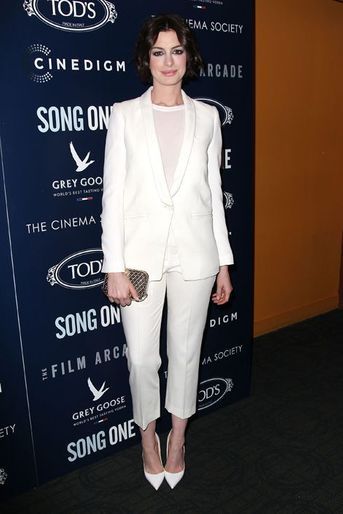 Anne Hathaway à New York le 20 janvier 2015