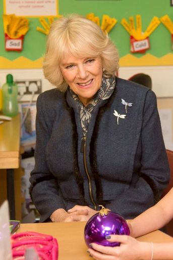 Camilla Parker-Bowles lance un concours de rédaction pour les enfants à Haringey, au nord de Londres, le 21 janvier 2015