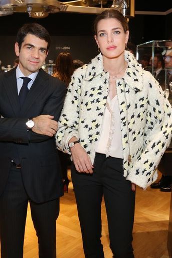 Charlotte Casiraghi, avec Jérôme Lambert, lors du SIHH 2015 à Genève, le 19 janvier 2015