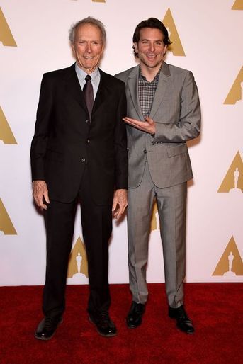 Clint Eastwood et Bradley Cooper à Los Angeles le 2 février 2015