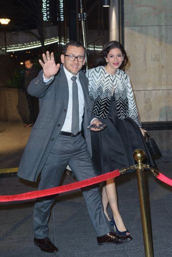 Dany Boon et sa femme Yaël arrivent au 30ème dîner du Crif à Paris, le 23 février 2015