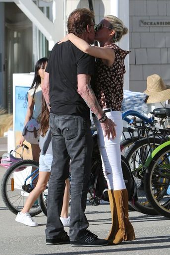 Johnny et Læticia Hallyday à Santa Monica, le 24 janvier 2015