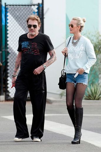 Johnny et Læticia Hallyday à Venice, le 23 janvier 2015