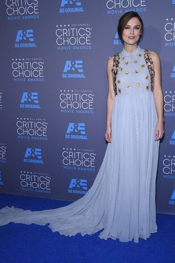 Keira Knightley en Delpozo lors de la cérémonie des Critics Choice Movie Awards à Los Angeles, le 15 janvier 2015
