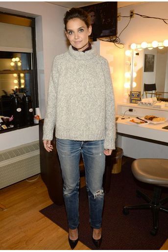 L'actrice Katie Holmes, élégante et décontractée à New York le 10 novembre 2014 avant un passage à la télévision