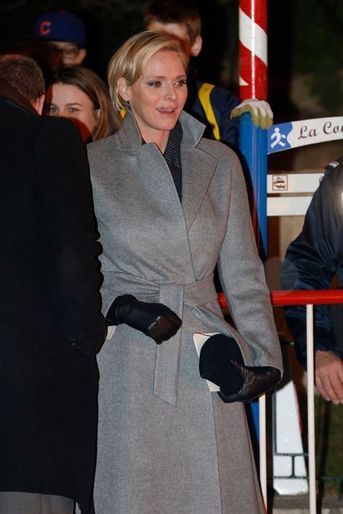 La princesse Charlène lors des festivités de Sainte-Dévote à Monaco, le 26 janvier 2015