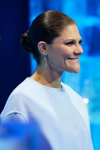 La princesse Victoria de Suède au Ericsson Globe Arena à Stockholm, le 28 janvier 2015