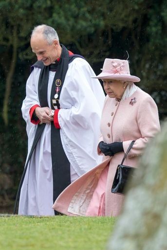 La reine Elizabeth II et le duc d&#039;Edimbourg à Sandringham, le 1er février 2015