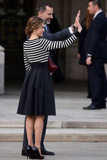 La reine Letizia d’Espagne à La Corogne, le 19 février 2015 