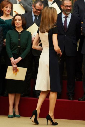 La reine Letizia d’Espagne à Madrid, le 16 février 2015