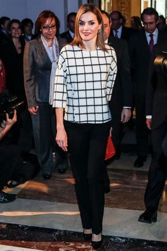 La reine Letizia d’Espagne à Madrid, le 18 février 2015 