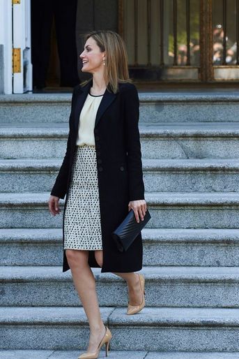 La reine Letizia d’Espagne à Madrid, le 1er mars 2015